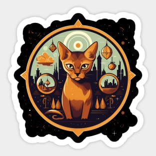 Abyssinian Cat Halloween, Cat Lover Sticker